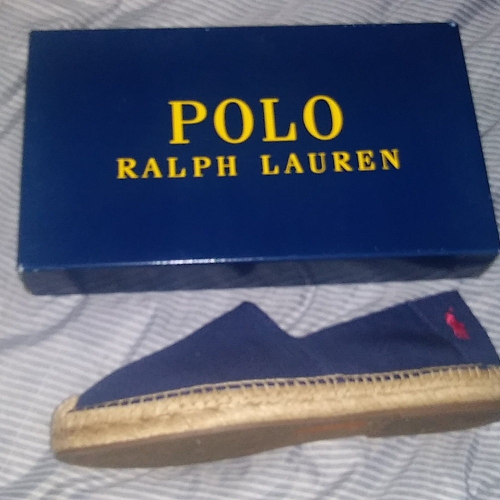 Polo ralph Lauren navy canvas loafers size 10/5
